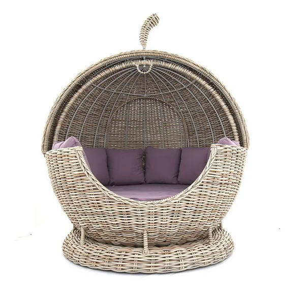 【Home&Garden】【BS】Outdoor bed apple bed rattan round bed Nordic villa swimming pool seaside vacation beach homestay rattan bed