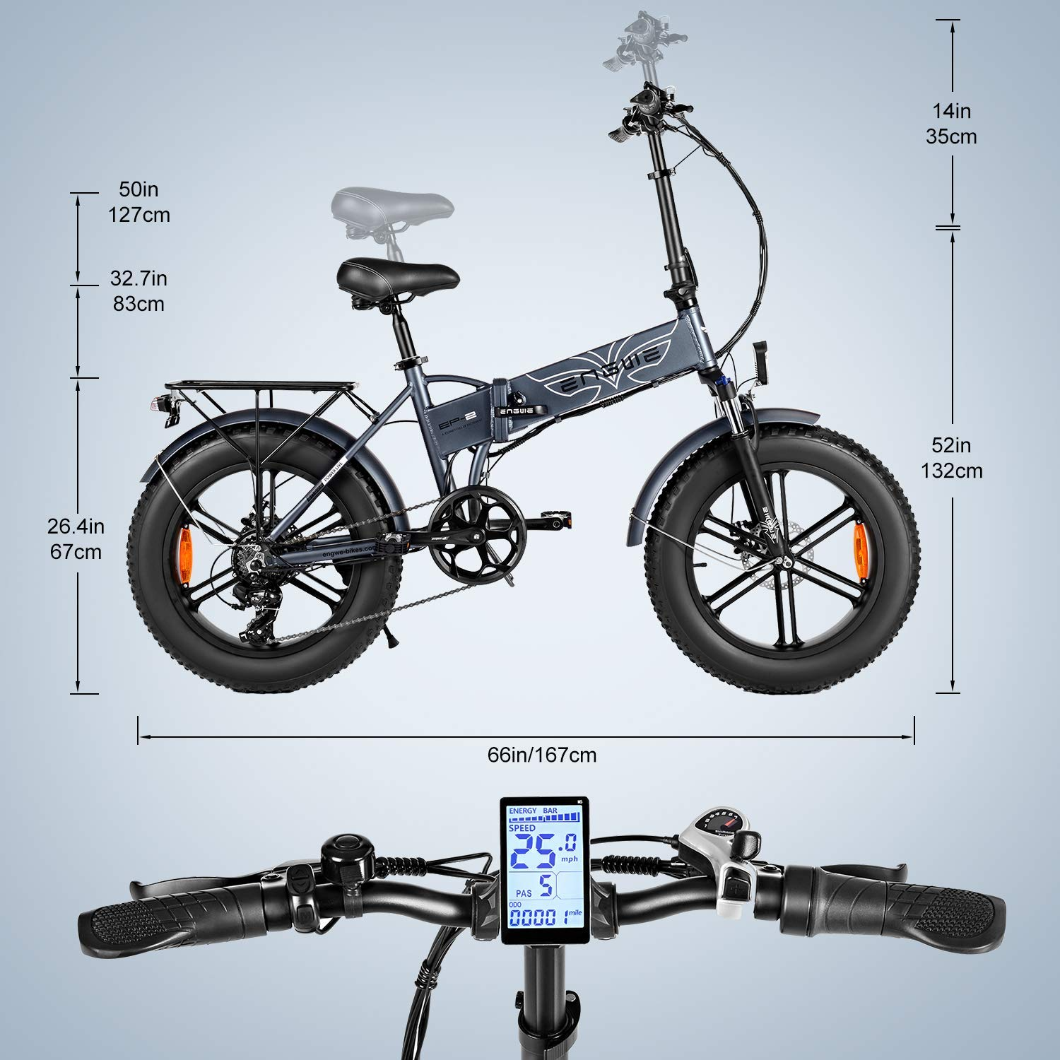【Sports&Outdoors】750W Folding Electric Bike for Adults 20