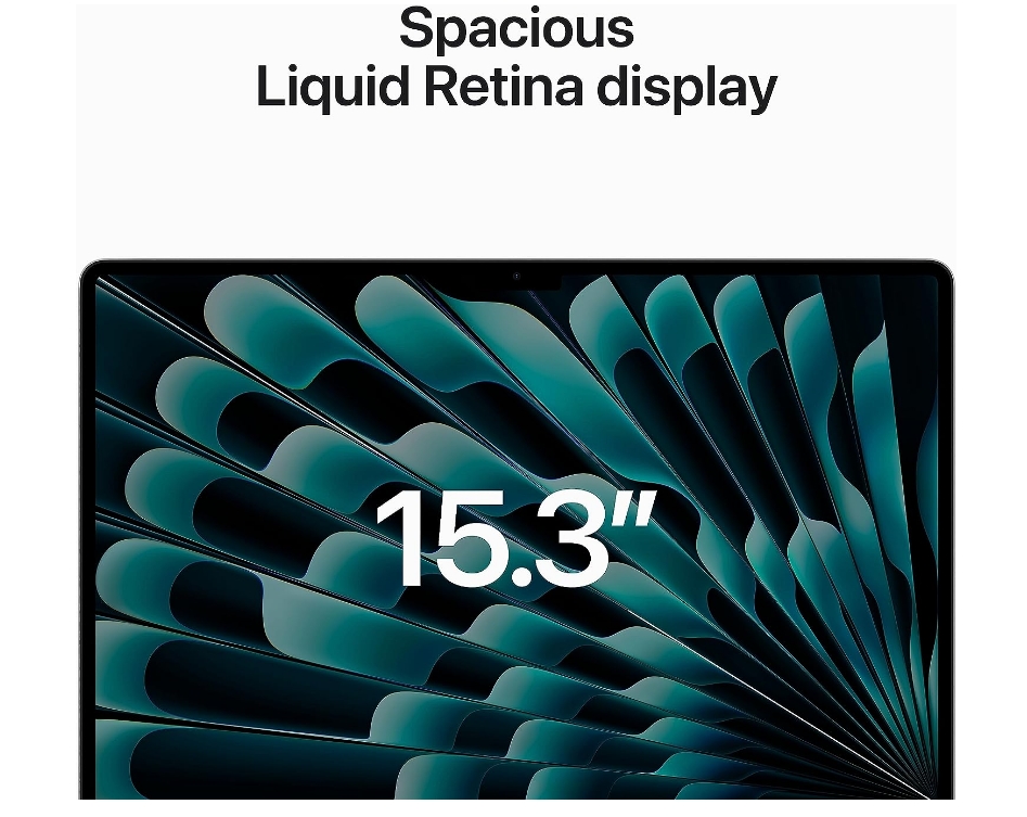 Apple 2023 MacBook Air laptop with M2 chip: 15.3-inch Liquid Retina display, 8GB RAM, 512GB SSD storage, backlit keyboard, 1080p FaceTime HD camera, Touch ID. Works with iPhone/iPad