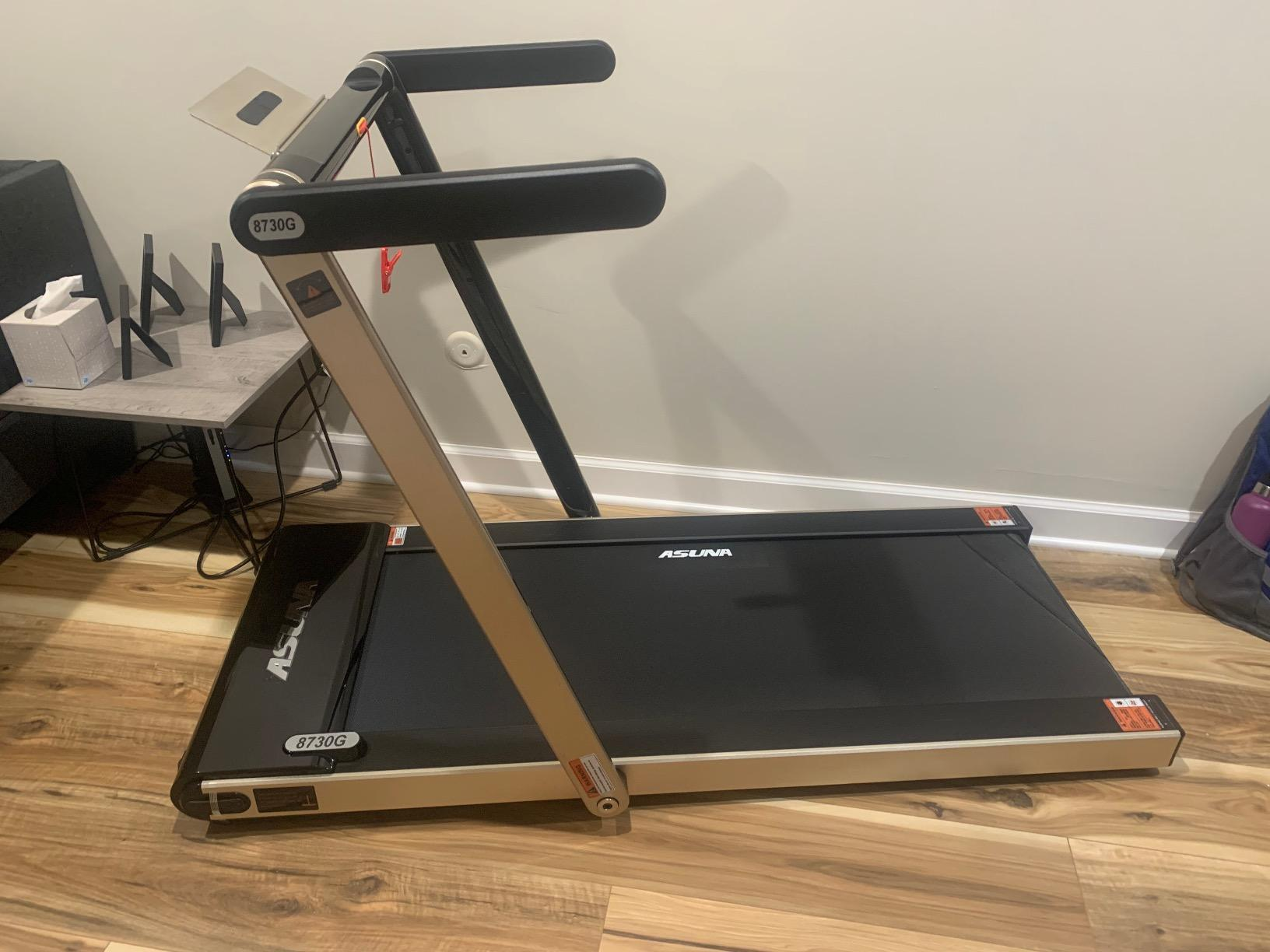 ASUNA Premium Slim Folding Treadmill Running Machine with Speakers for Home Gyms.